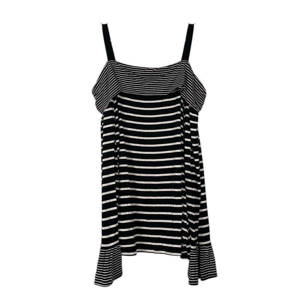 Cable&Gauge Womans Top‎ Black/white Stripe Long Sleave By Size Large 419